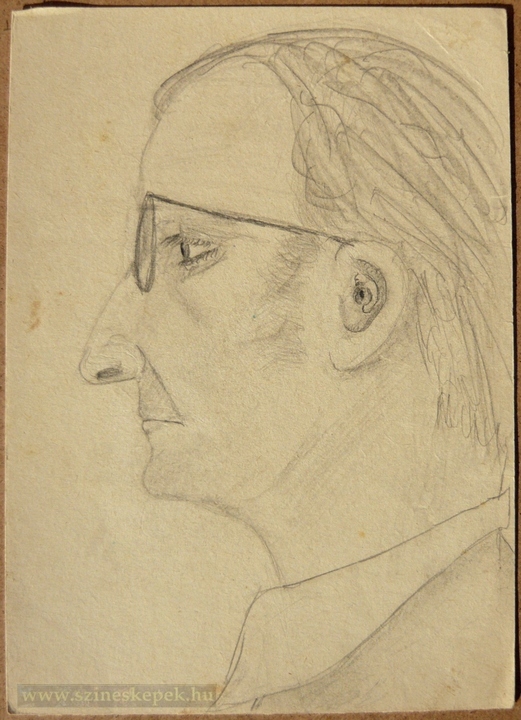 portrait with pencil