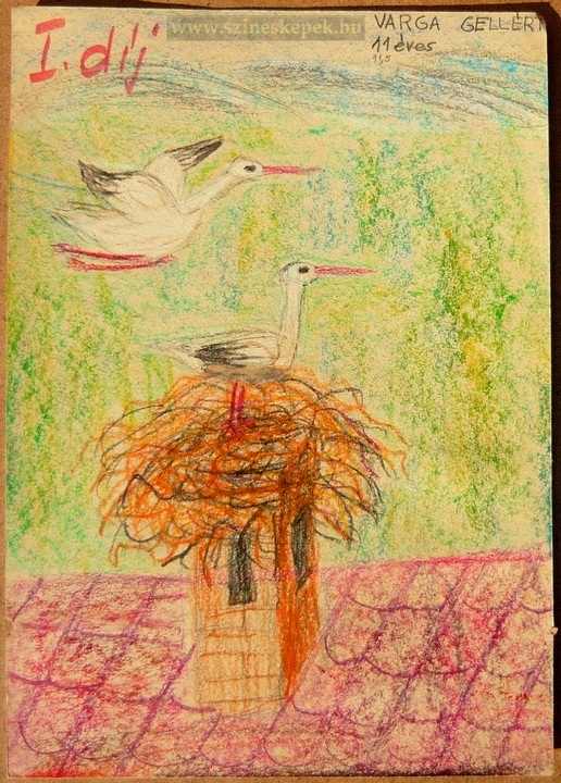 STORK - with crayon